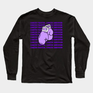 Purple Cancer Fighter, Cancer Survivor Long Sleeve T-Shirt